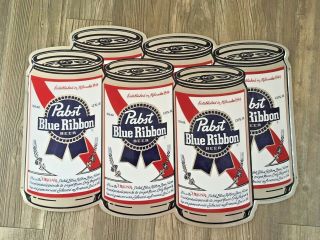 Rare 6pack Pabst Blue Ribbon Die Cut Tin Wall Sign Pbr Bar