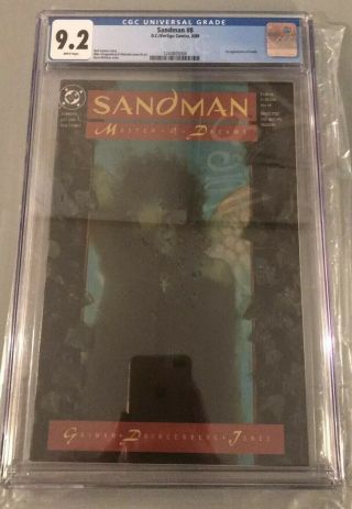 Sandman 8 Cgc 9.  2 White Pages 1st Appearance Death Not Pressed (1989,  Dc)