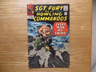 1965 Silver Age Sgt Fury & Howling Commandos 25 Signed Dick Ayers Art Wwii,  Poa