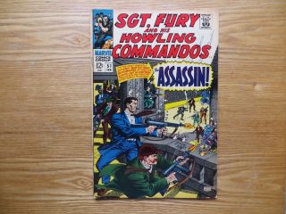 1968 Silver Age Sgt Fury & Howling Commandos 51 Signed Dick Ayers Art Wwii,  Poa