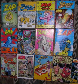 Underground Group Of First 13 Zap Comix,  Some Early Printings,  R.  Crumb