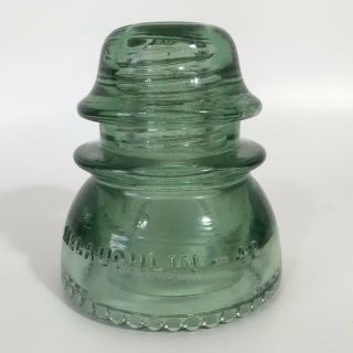 Mclaughlin No 42 Telephone Electric Wire Green Glass Insulator Made In Usa Vtg