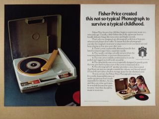 1980 Fisher - Price Phonograph Record Player Vintage Print Ad