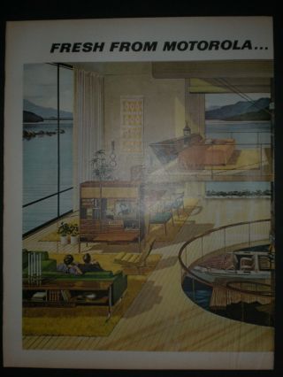 1963 FUTURE FUTURISTIC HOUSE MOTOROLA TV PHONOGRAPH vintage Trade 2 PG print ad 2