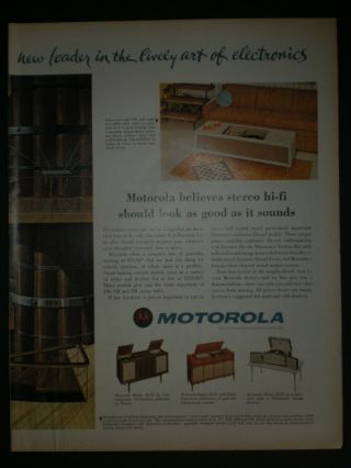 1963 FUTURE FUTURISTIC HOUSE MOTOROLA TV PHONOGRAPH vintage Trade 2 PG print ad 3