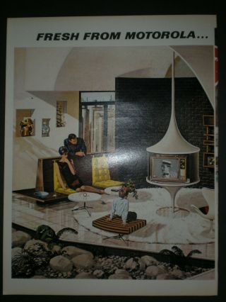 1963 FUTURE FUTURISTIC HOUSE MOTOROLA TV TELEVISION vintage Trade 2 PG print ad 2