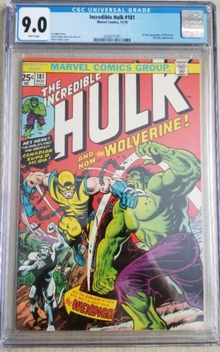 Incredible Hulk 181 Cgc 9.  0 | Marvel 1974 | 1st Full Wolverine.  Wendigo App.