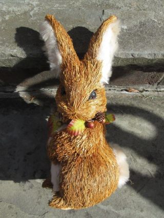 Straw Rabbit Bunny Animal Large Figure Easter Hare Cute Spring Decor Fluff