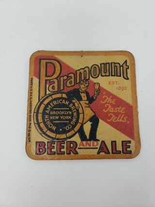 Paramount Beer And Ale Coaster - York 1930’s 4 Inch Absorbo Coaster Co.