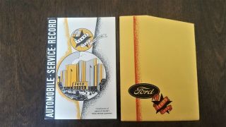 1936 Texas Centennial Ford Motor Company Automobile Service Record Book W/ Slip