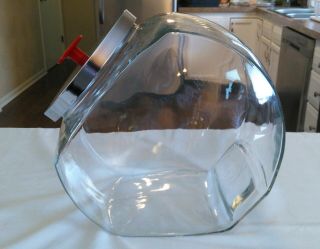Antique Clear Glass Large General Store Counter Display Candy Jar Tilted Up