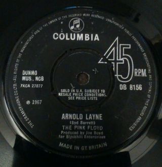 Pink Floyd - Arnold Layne - Very Rare Uk Columbia 7 " Single Kt Stamper