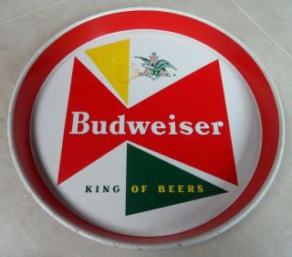 Budweiser Mid Century Canco 12 - Inch Metal Beer Serving Tray Design On Both Sides