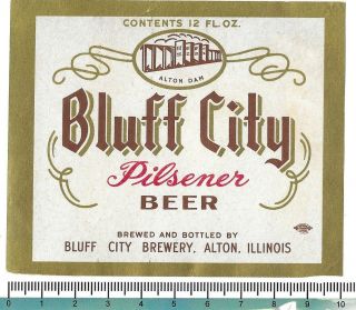 Usa Illinois Ill.  Alton Bluff City Pilsener Beer Alton Dam