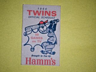 1966 Minnesota Twins Baseball T.  V.  Schedule Hamm 
