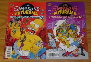 Simpsons/futurama Crossover Crisis Ii 1 - 2 Fn Complete Series - Bongo Comics Set