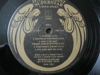 JESUS CHRIST SUPERSTAR A ROCK OPERA 2X VINYL LP ALBUM 1970 DECCA RECORDS NO BOOK 3