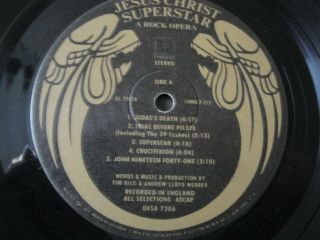 JESUS CHRIST SUPERSTAR A ROCK OPERA 2X VINYL LP ALBUM 1970 DECCA RECORDS NO BOOK 4