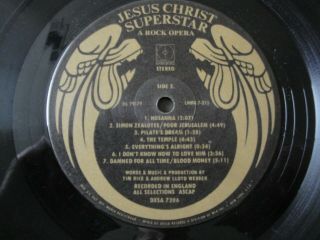 JESUS CHRIST SUPERSTAR A ROCK OPERA 2X VINYL LP ALBUM 1970 DECCA RECORDS NO BOOK 5