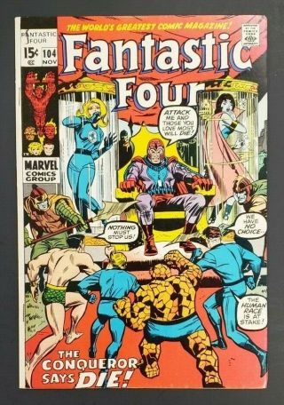 1970 Nov.  No.  104 Marvel Comic Book Fantastic Four 15 Cents Cs1