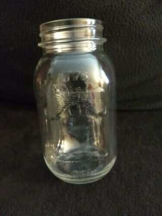 Mason Jar Clear Glass Quart Canning Bicentennial 1776 - 1976 Liberty Bell.  No Lid.