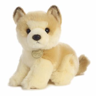 Aurora Miyoni Stuffed Plush Toy Akita Puppy Animal Japanese Dog 9 " Cream