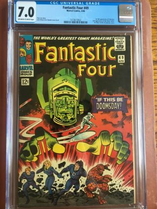 Fantastic Four 49 Cgc 7.  0 Ow/w Silver Surfer Kirby Lee Owner Glossy