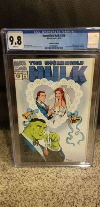 Incredible Hulk 418 Cgc9.  8 White 1st Appearance Of Talos The Untamed Cpt.  Marvel
