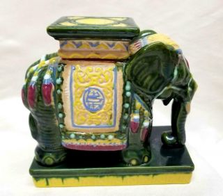 Vintage Table Top Ceramic Elephant Plant Stand 7 1/4 " Tall