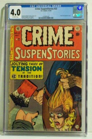 Crime Suspenstories 22 - Ec 1954 - Cgc 4.  0 - Classic Craig Decapitation Cover