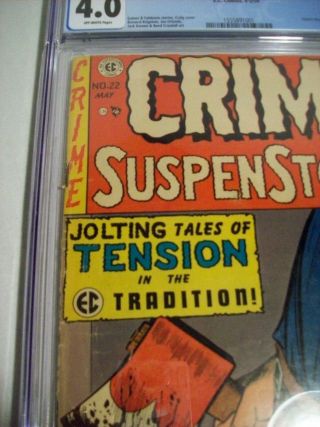 CRIME SUSPENSTORIES 22 - EC 1954 - CGC 4.  0 - CLASSIC CRAIG DECAPITATION COVER 5