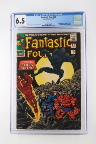 Fantastic Four 52 - Cgc 6.  5 Fn,  - Marvel 1966 - 1st App Of The Black Panther