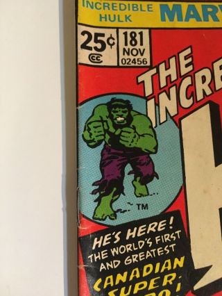 Incredible Hulk 181 With Marvel Value Stamp 3