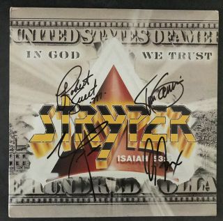 Stryper Rock Band Authentic Hand Signed In God We Trust Vinyl Record