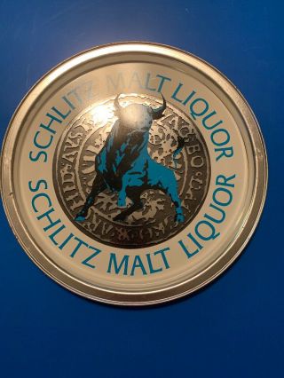 Schlitz Malt Liquor Bull Beer Metal Serving Tray - 10⅝ inches 3