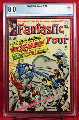 Fantastic Four 28 (marvel 1964) Pgx 8.  0 Vf Very Fine X - Men Cross Over,  Cgc