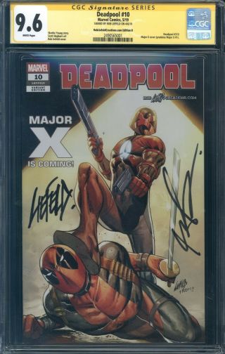 Deadpool 10 Cgc Ss 9.  6 1st Major X Variant Signed Rob Liedfeld Rare Artist Sig