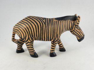 Vintage Wooden Wood African Zebra Figurine Sculpture