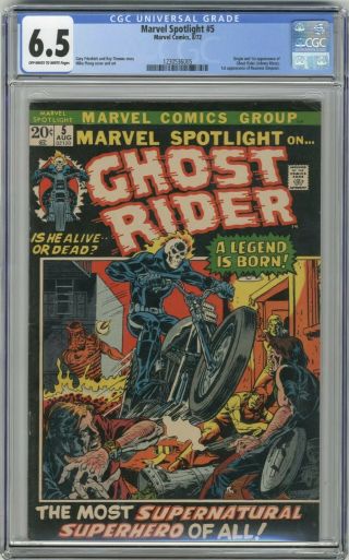 1972 Marvel Spotlight 5 Cgc 6.  5 1st Ghost Rider