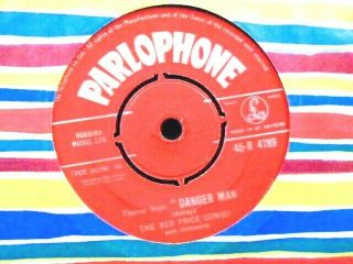 The Red Price Combo " Danger Man Theme " Or.  Uk Red Parlophone Ex Cond.  In Or.  Sl.