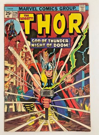 1974 Classic Cover Mighty Thor 229 Hercules App Marvel Comics