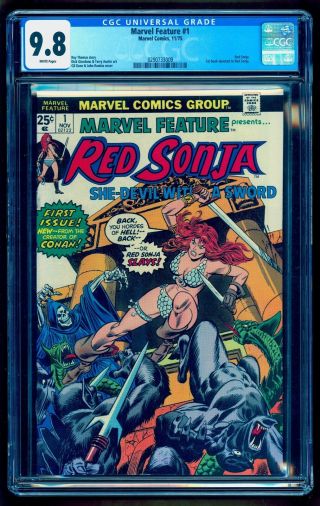 Marvel Feature 1 Cgc 9.  8 White 1st Red Sonja Series See Our Conan 23 24