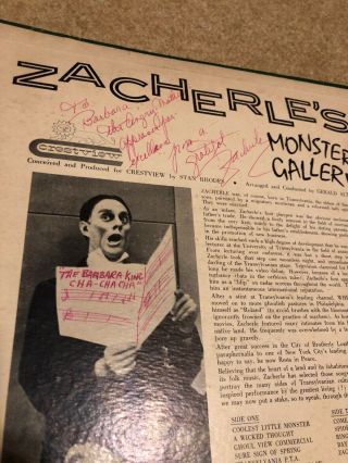 John Zacherle Zacherley RARE SIGNED Vinyl 2 VINYLS 1 SIGNED 3