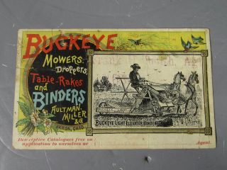 Buckeye Mowers & Binders Trade Card - Aultman Miller - Akron,  Ohio