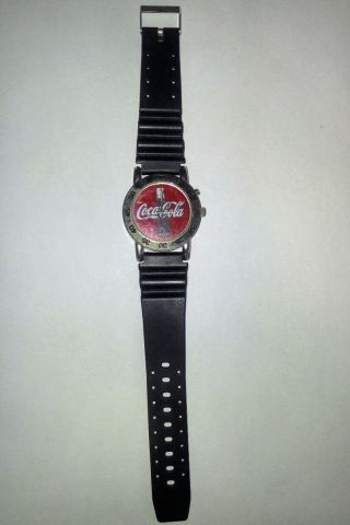 Coca Cola Stainless Steel Watch 1999 Black Band