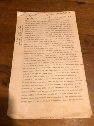 Jerry Lee Lewis Paperwork Relating To Myra Lewis