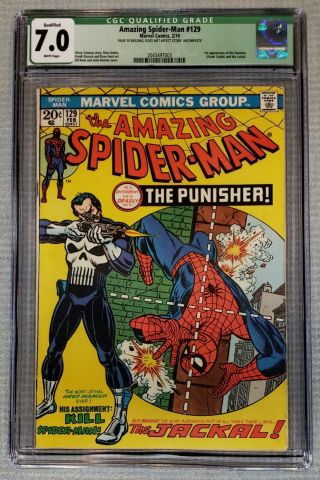 Spider - Man 129 Cgc 7.  0 Qualified 1st Appearance Of The Punisher Case