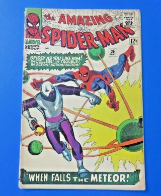 Spider - Man 36 Marvel Silver Comic Book 1966 1st App Looter Fn -