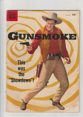 Gunsmoke 7 Vg Dell Comic 1958 Photo Cover James Arness Williamson Art