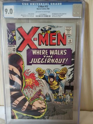 The X - Men 13 Cgc 9.  0 Ow/w 2nd App.  The Juggernaut,  Human Torch App.
